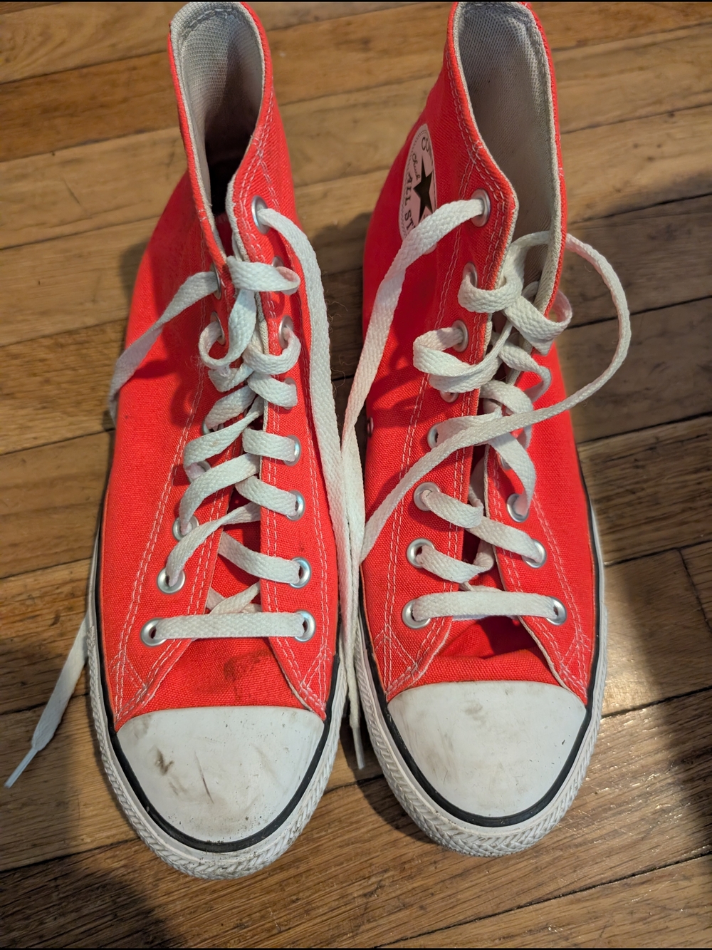 Bright Orange High Top Converse